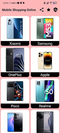 Android application Mobile Phone Online Shopping screenshort