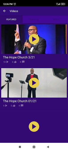 Android application The Hope Church screenshort