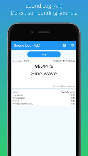 Android application Sound Log (A.I) screenshort
