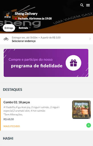 Android application Sheng Long Delivery Japonês screenshort