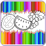 Fruits coloring kids games icon