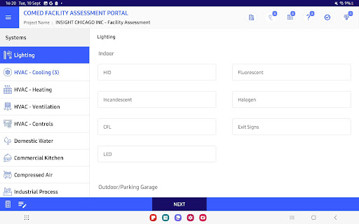 Comed Facility Assessment Screen 2