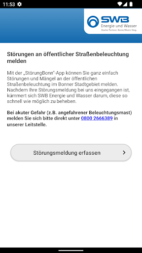 Android application StörungBonn screenshort