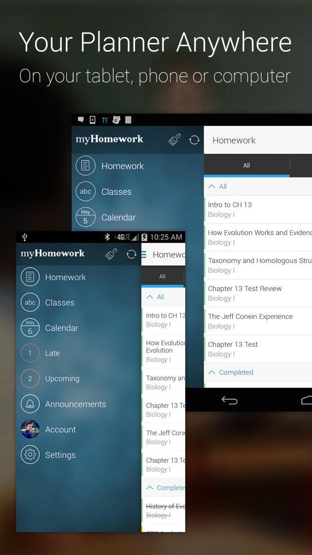 Android application myHomework Student Planner screenshort