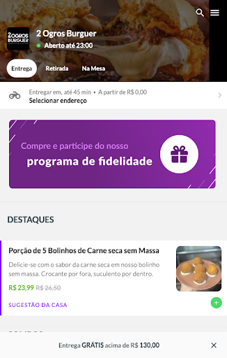 Android application 2 Ogros Burguer screenshort
