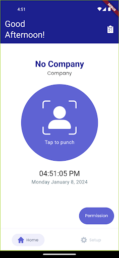 Android application Mobile Punch App screenshort