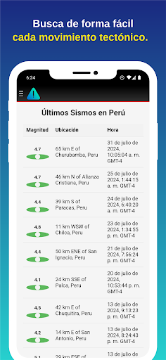 Android application Sismo Perú screenshort