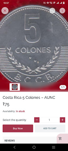 Android application NUMISMATE screenshort