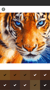 Tiger Lion Pixel Art Coloring