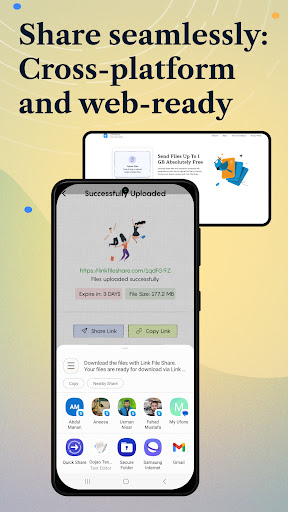 Screenshot of LinkFileShare: Send via link