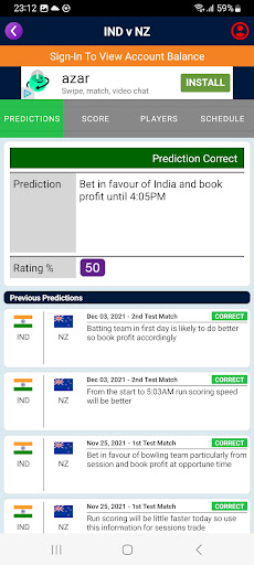 SportzSage Screen 3