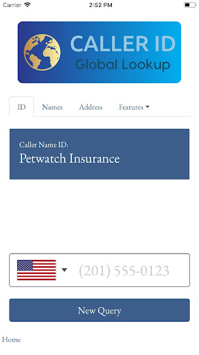 Caller-ID Global Lookup Screen 2
