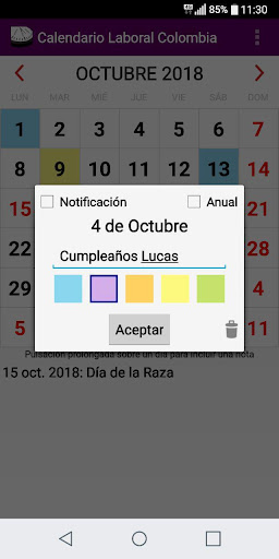 Calendario Colombia 2023 Screen 2