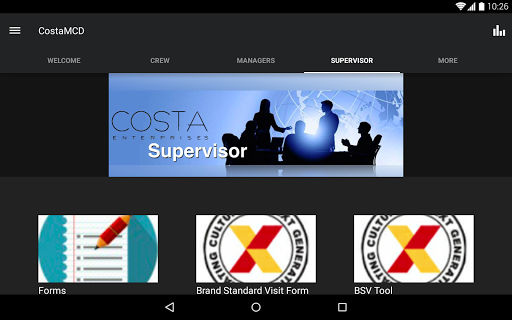Screenshot of Costa Ent Employee App