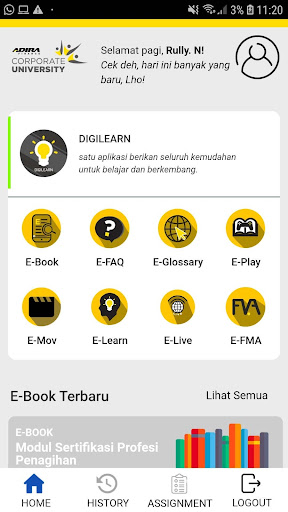 Android application DigiLearn Adira Finance screenshort
