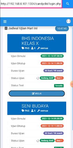 Exam Browser SMAN 1 Kurik Screen 3