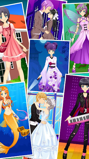 Anime Dress Up Games For Girls - Couple Love Kiss  screenshots 1