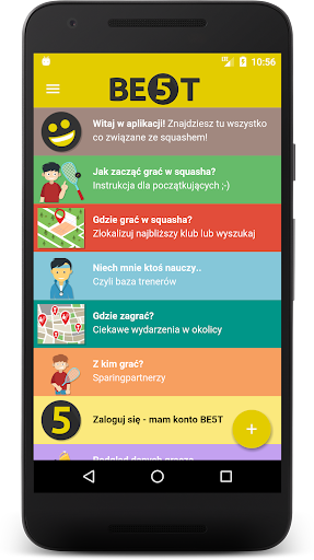Android application Squash BE5T app screenshort