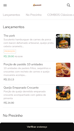 Android application Asburguer screenshort