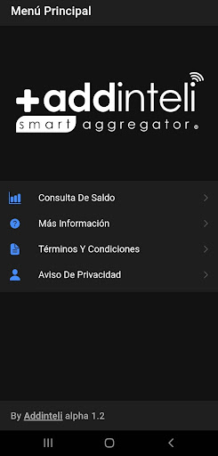 Android application Addinteli saldo screenshort
