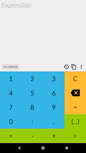 Android application tCalc - a time calculator screenshort