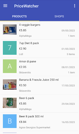 Android application PriceWatcher screenshort