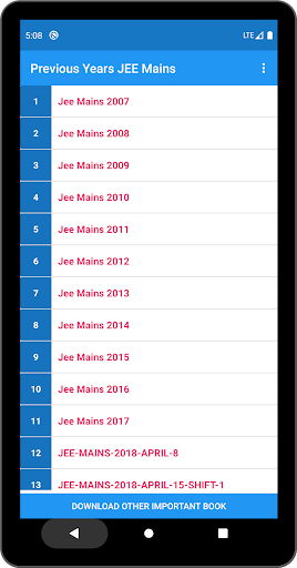 JEE Mains Previous Years Screen 2