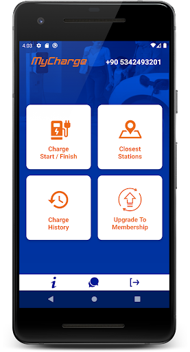 Android application MyCharge screenshort
