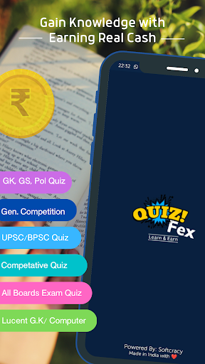 Android application QuizFex - Play Quiz Earn Money screenshort