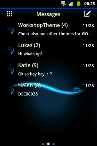 Android application Blue Simple Theme GO SMS screenshort