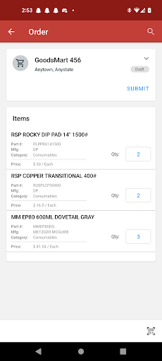 Android application Runyon Surface Prep screenshort