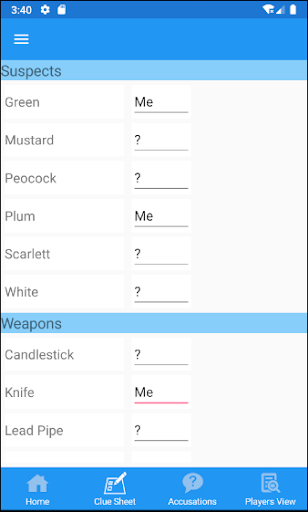 Clue Solver Screen 2