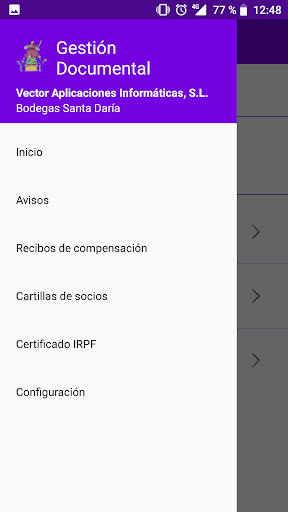 Android application Bodegas Santa Daria screenshort