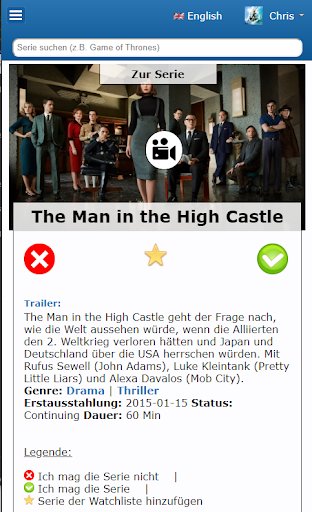 Android application Serien Empfehlungen screenshort