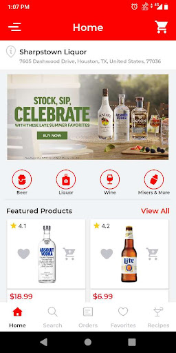 Android application SharpsTown Liquor screenshort