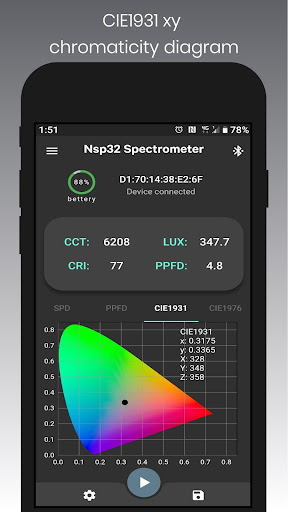 NSP32 nanoLambda Spectrometer Screen 2