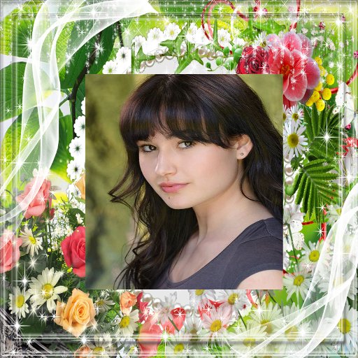 Flower pictures frame logo