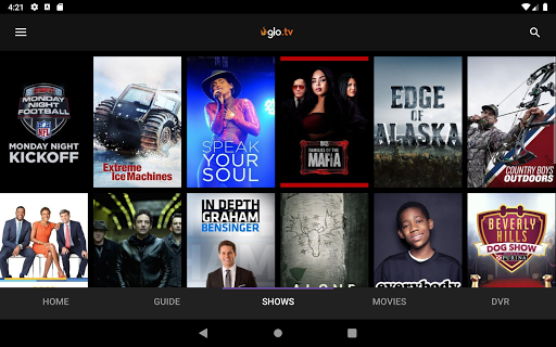 Screenshot of Glo Fiber TV