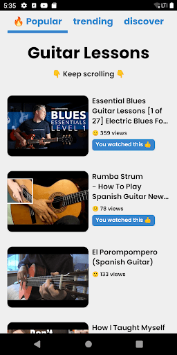 Guitar lessons Screen 2