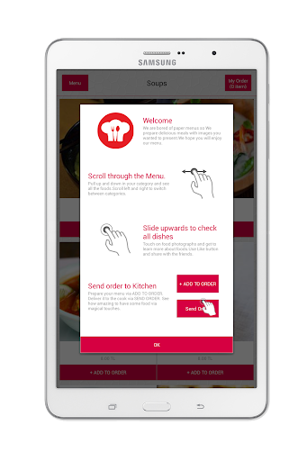 Menulux Tablet Menu Screen 2