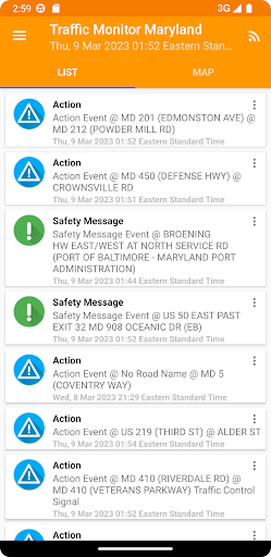 Android application Trafmon in Maryland screenshort