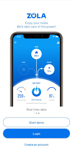 Android application ZOLA Vision screenshort