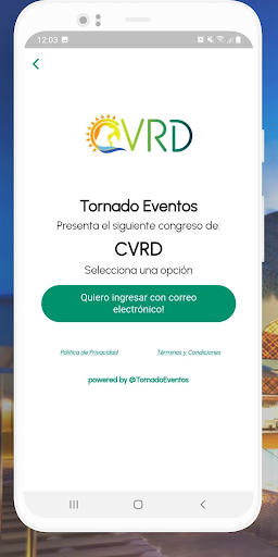 Android application CVRD Tornado Eventos screenshort