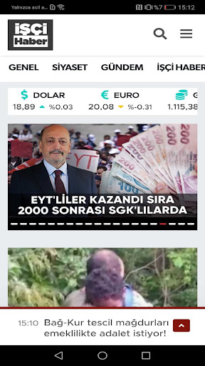 Android application İşçi Haber screenshort