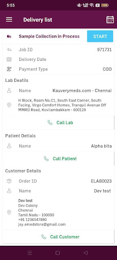 Android application Kauverymeds Phlebo screenshort