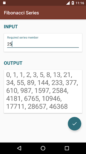 Fibonacci Series Screen 3