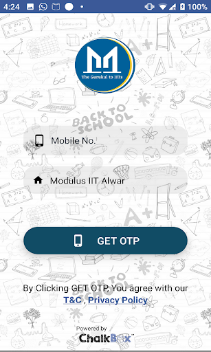 Android application MODULUS IIT ACADEMY screenshort