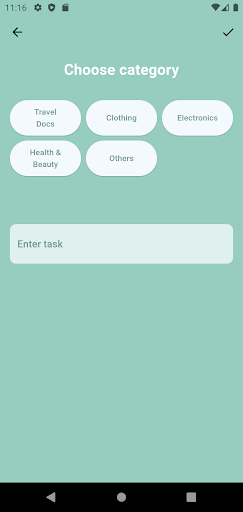 Travel Checklist Screen 2