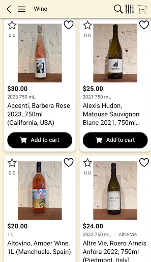 Android application Black Cat Wines screenshort