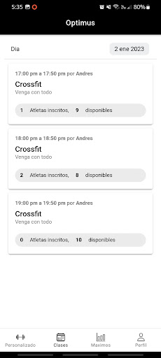 Optimus Trainning Screen 2